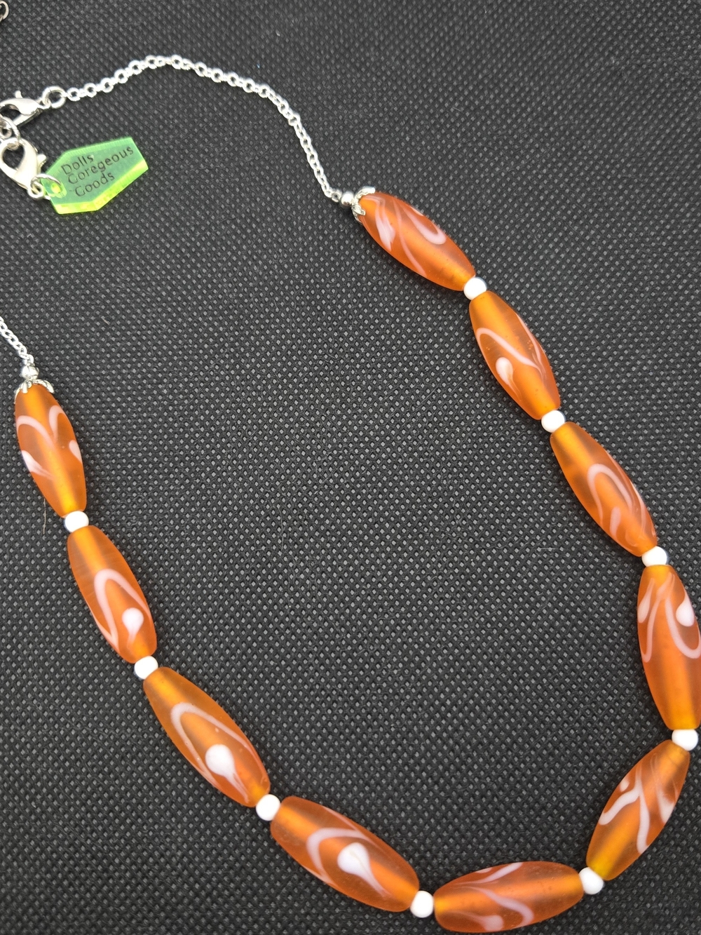 Orange Beaded Handmade Summer Ready Necklace